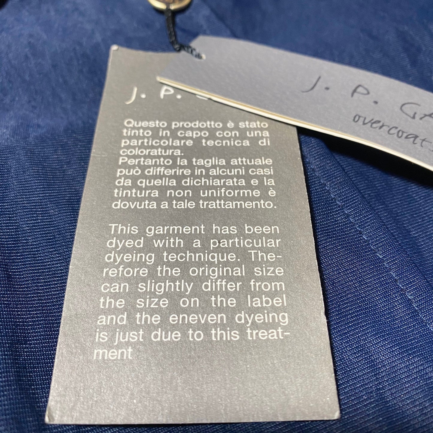 JP Gassa Unity navy blue nylon raincoat / trenchcoat, finest quality made in Italy NOS with tags sz 38/ S
