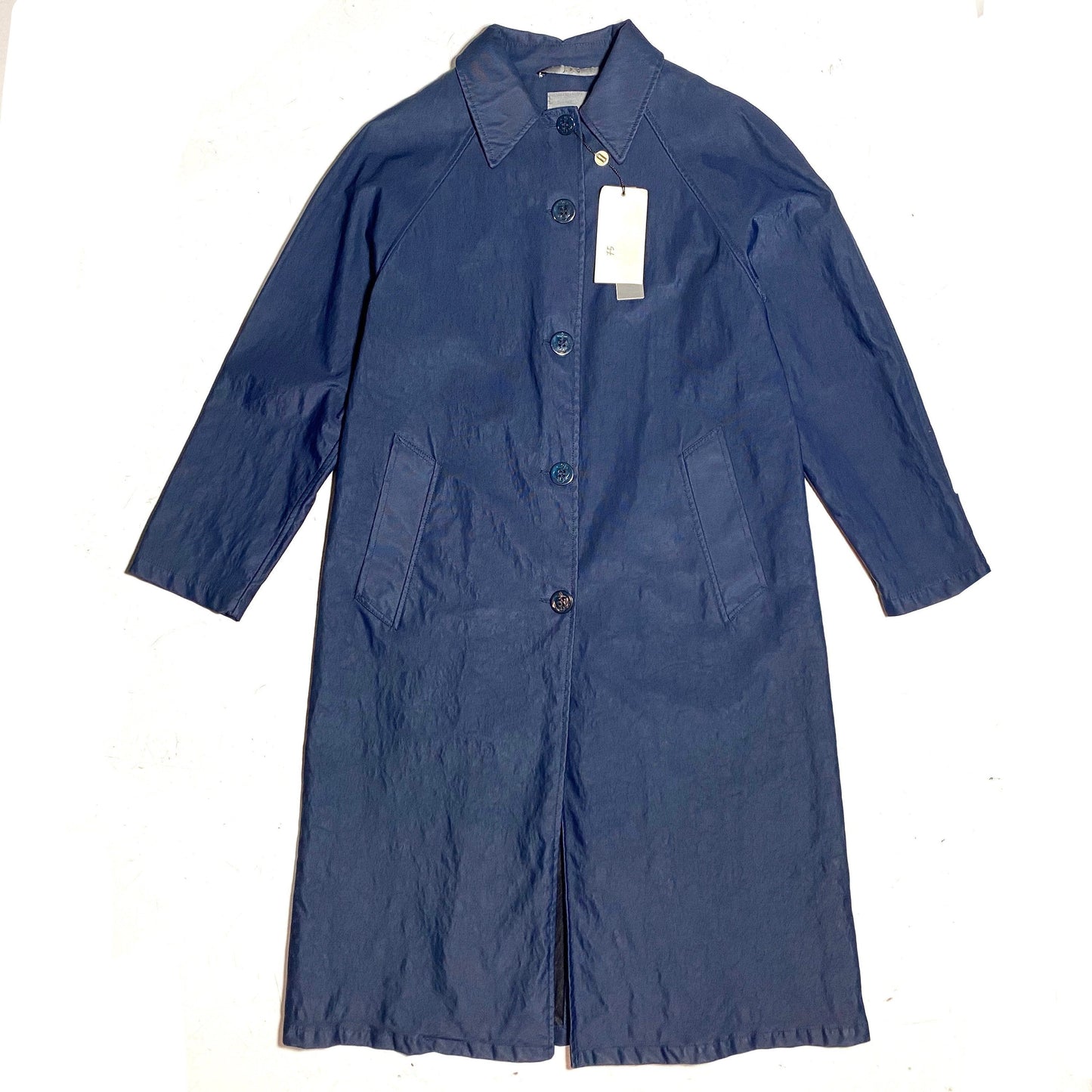 JP Gassa Unity navy blue nylon raincoat / trenchcoat, finest quality made in Italy NOS with tags sz 38/ S