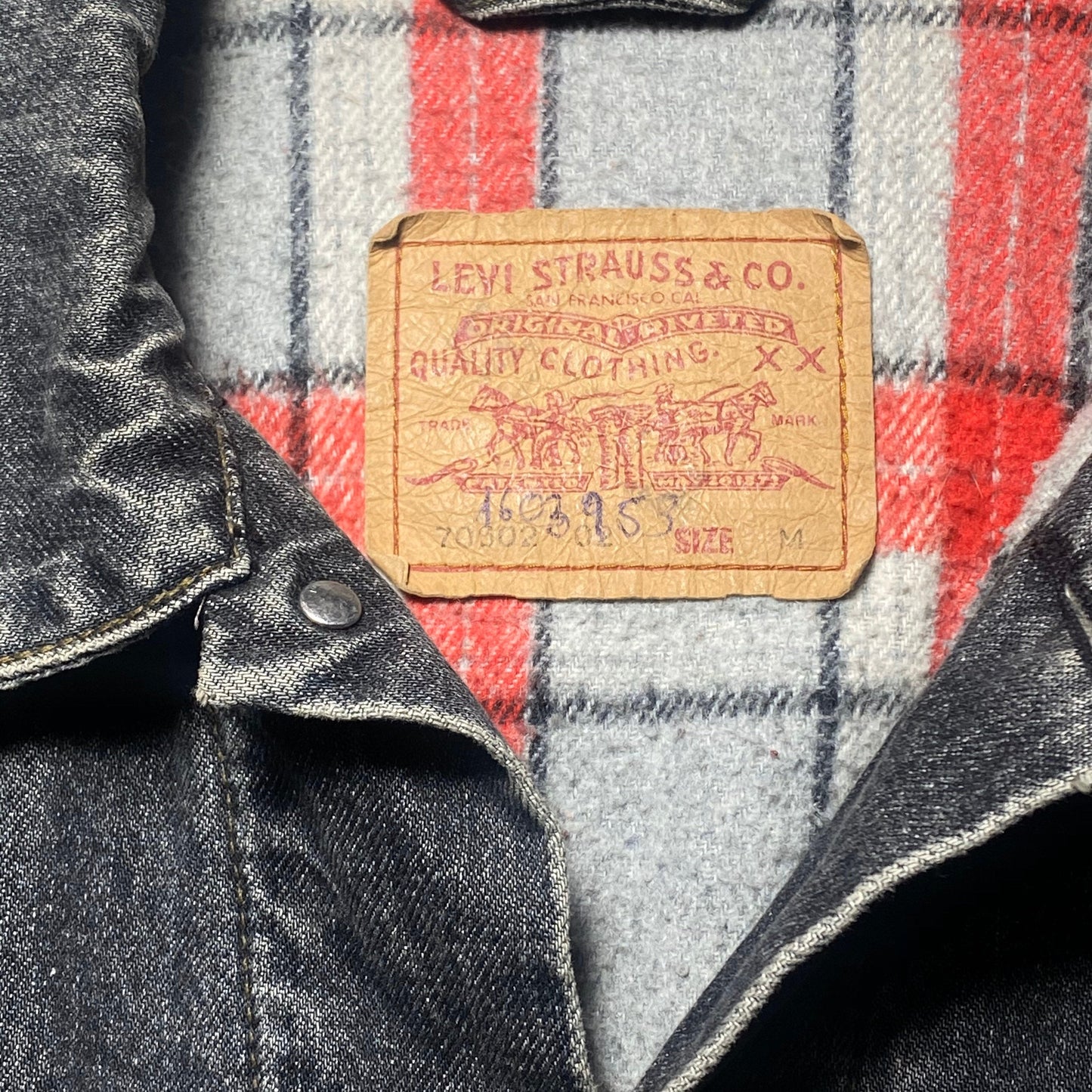 Levi’s 80s Customised grey acid wash trucker jacket with flannel lining sz L, great condition