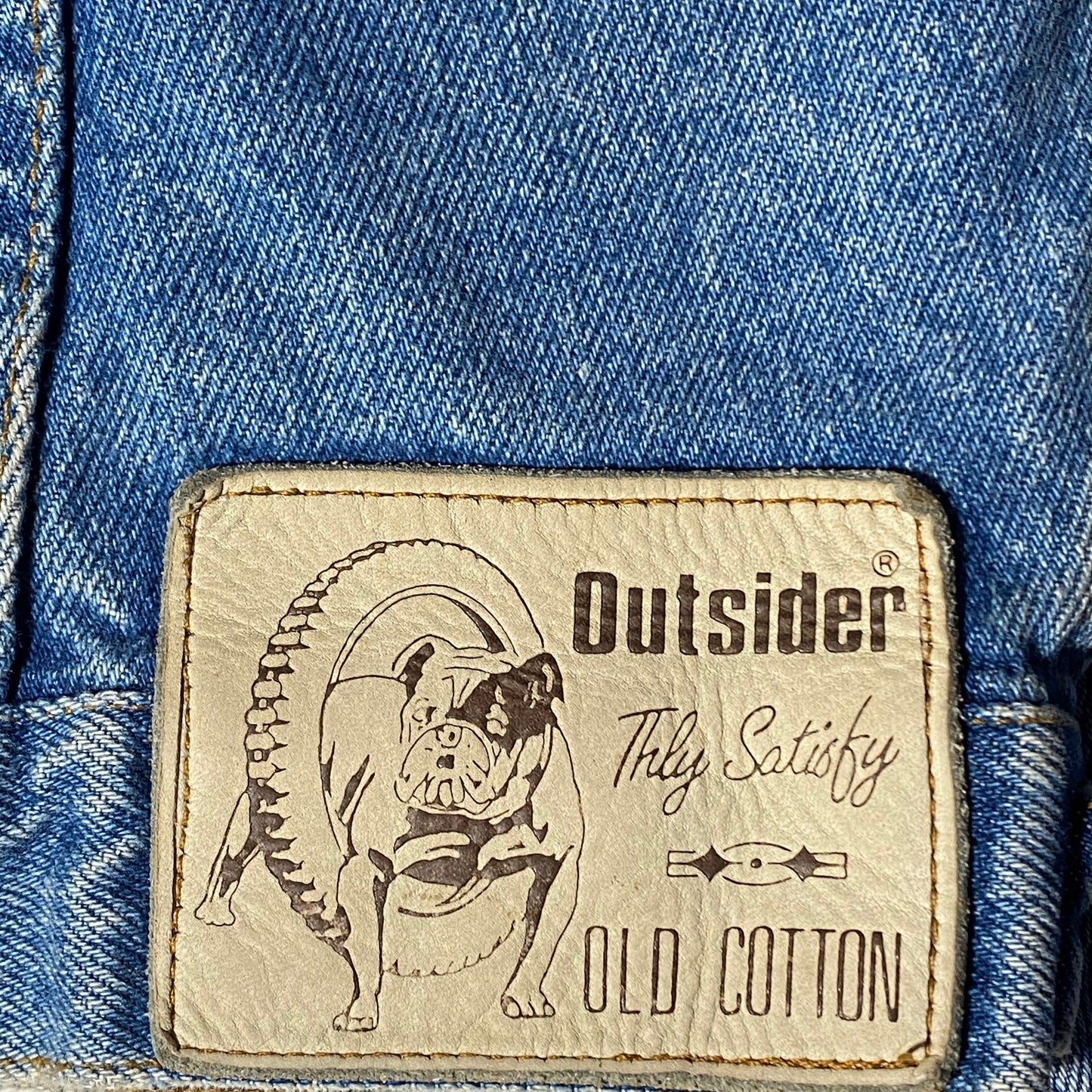 Outsider NWT hand painted denim crop top jacket made in Italy, unique artist piece, mint