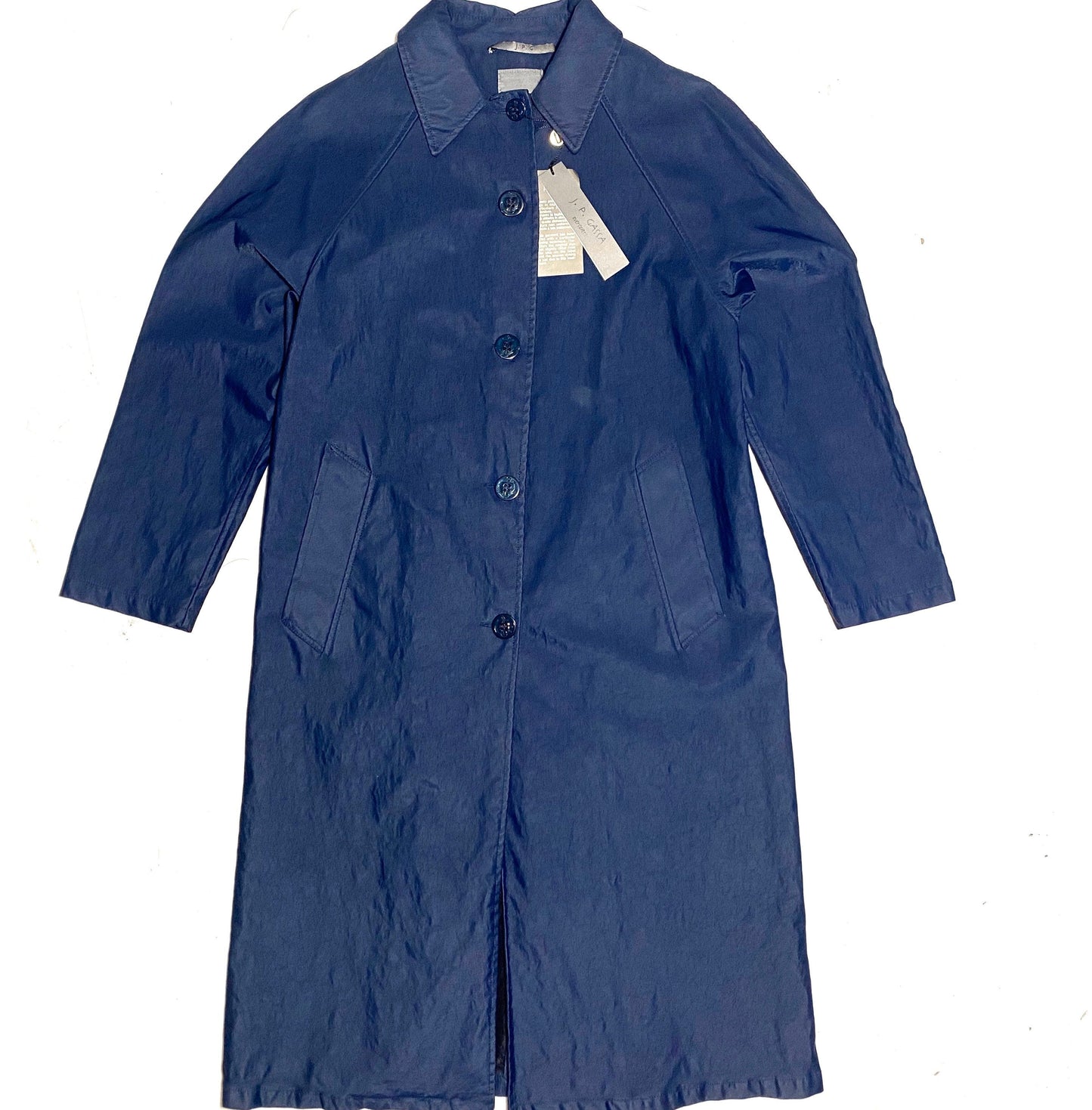 JP Gassa Unity navy blue nylon raincoat / trenchcoat, finest quality made in Italy NOS with tags sz 38/ S