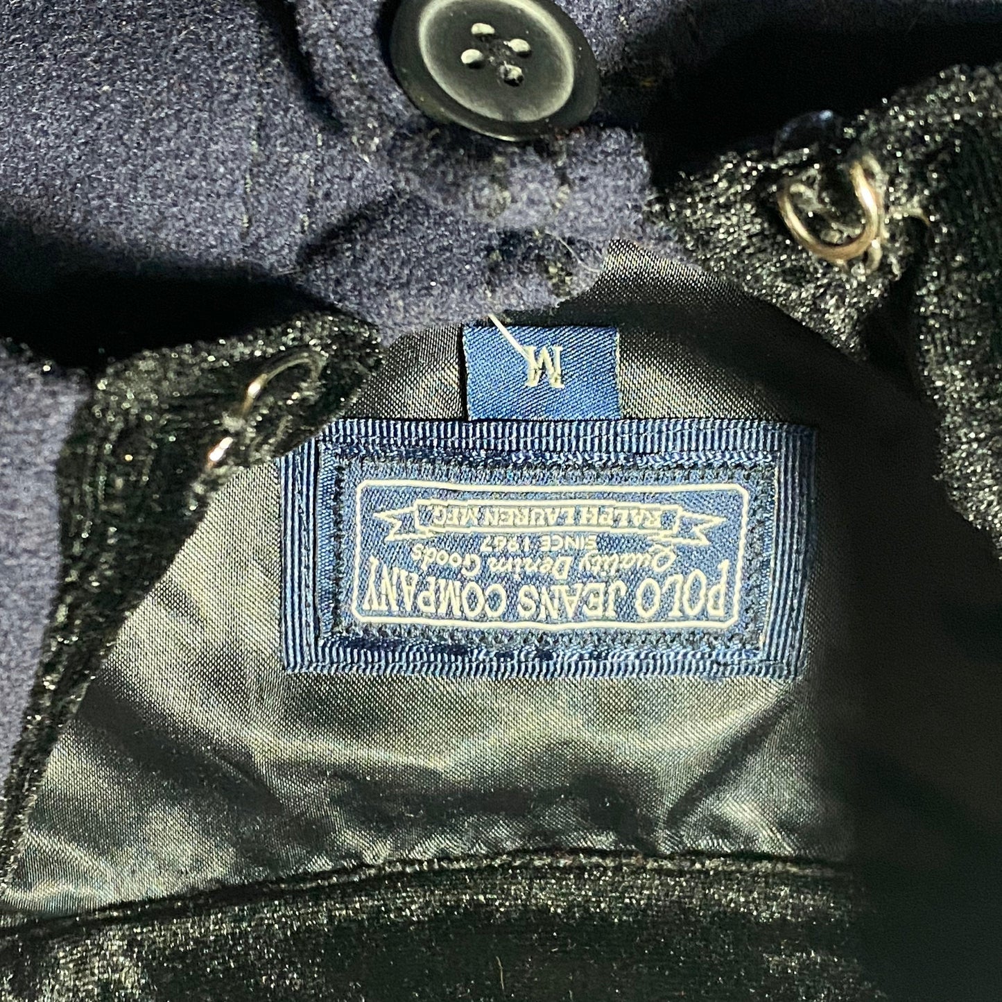 Polo Ralph Lauren navy wool jacket classic Harrington style sz S ladies, 90s mint condition