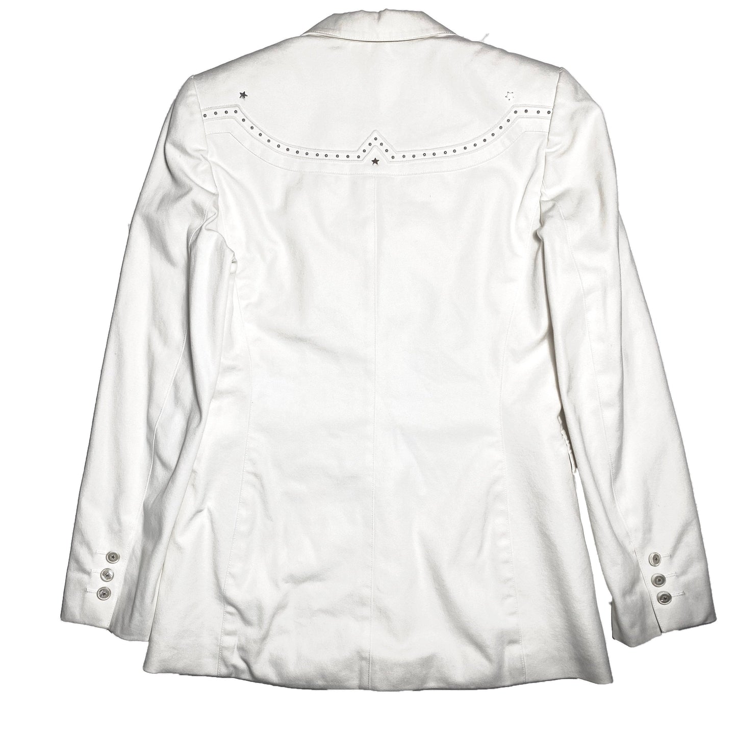 Escada white cotton western style blazer jacket sz 36 made in Germany 80s mint