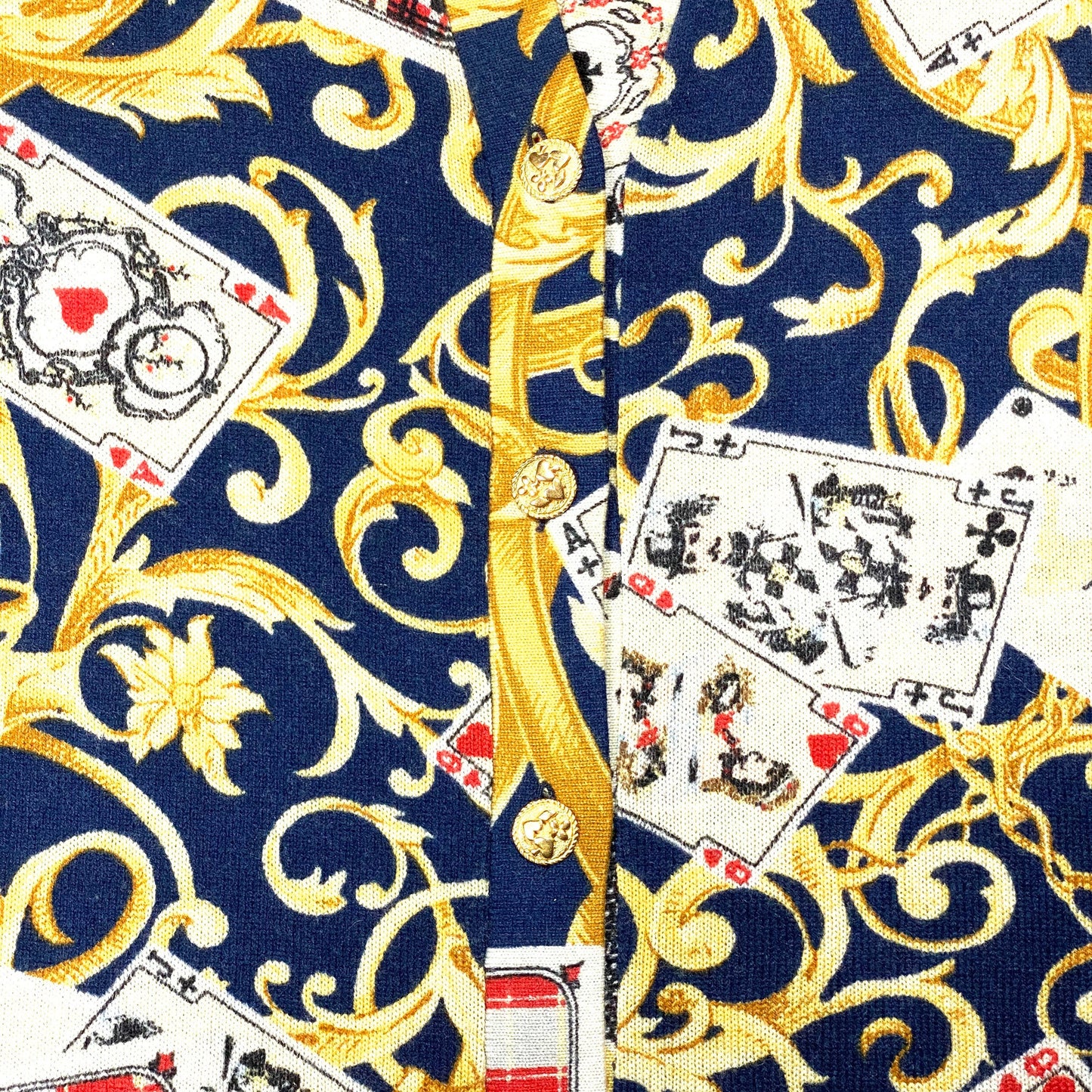Les Copains stunning baroque cardigan with card playing themed print allover, in mint condition sz M/L ladies
