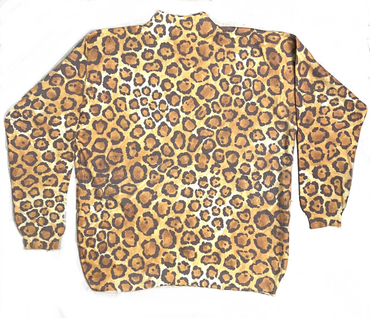 Lambswool cute leopard allover turtleneck pull, 80s Italy, Mint