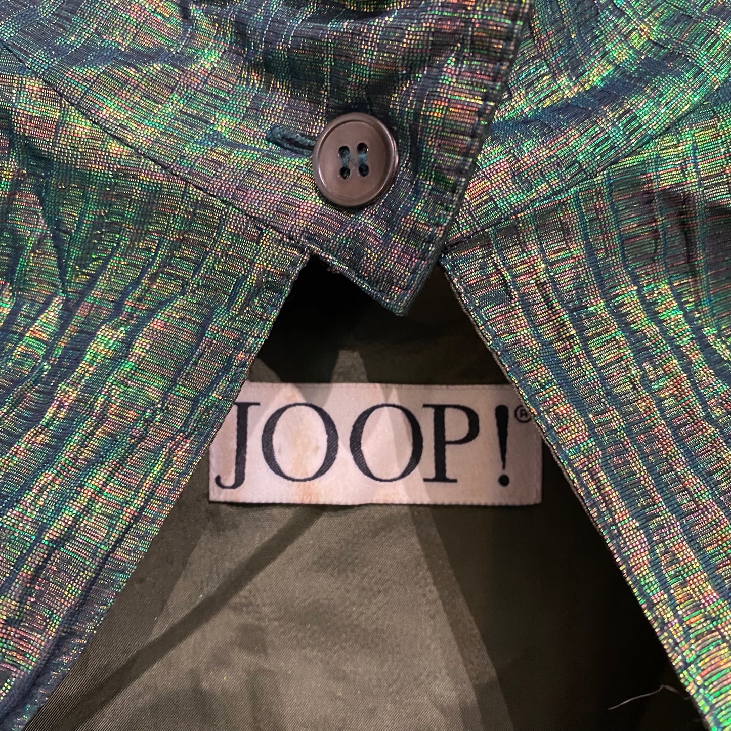 Joop! Iridescent silk-lurex blend sexy front slit dress, 90s and mint