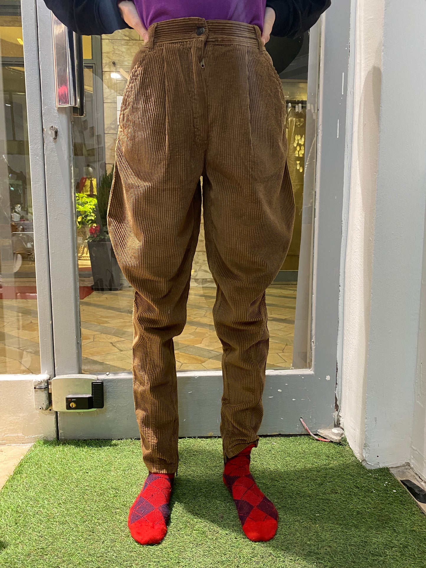 Les Copains equestrian style tan corduroy trousers BNWT 80s sz 38