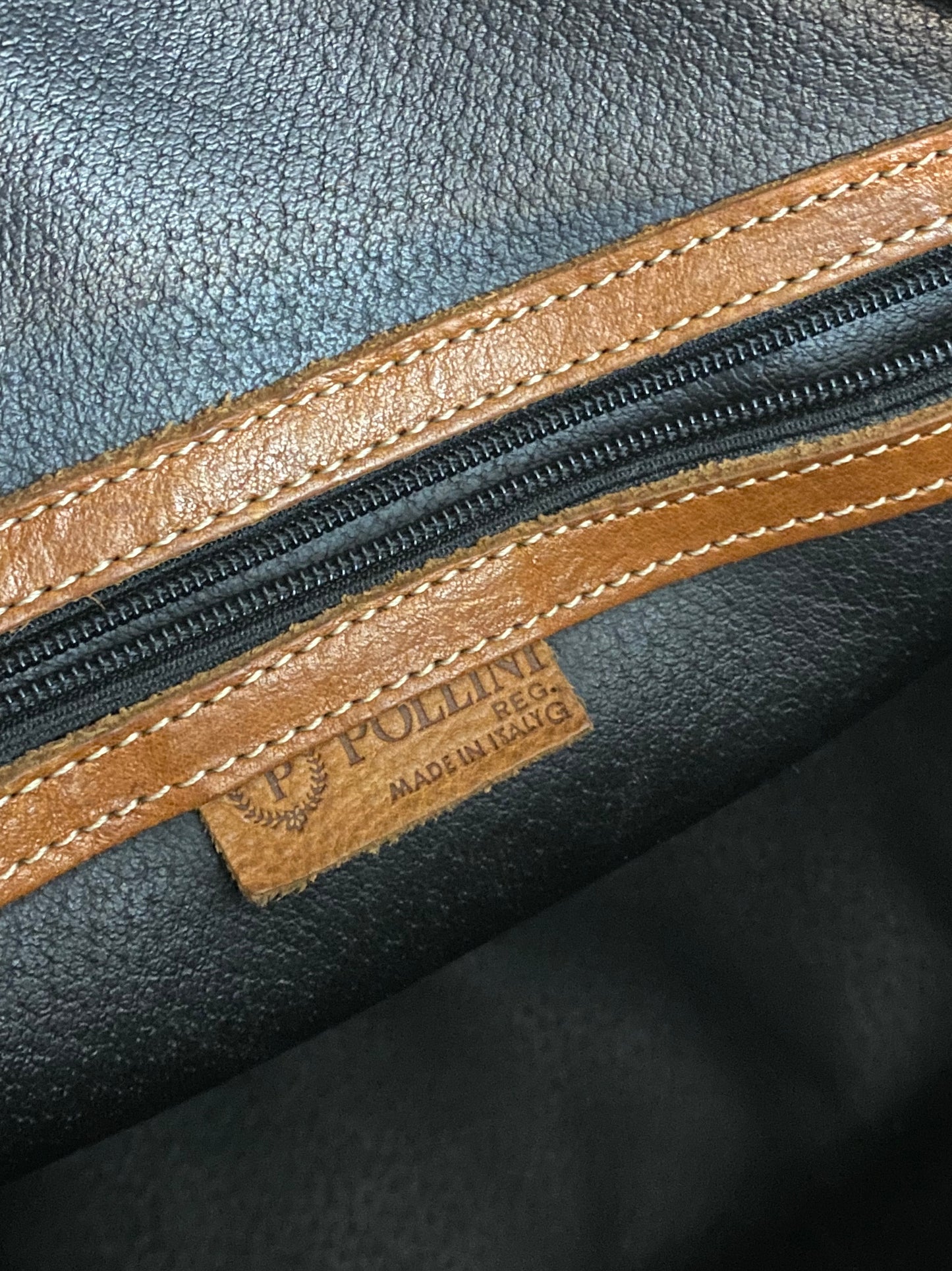 Pollini classy monogram brown 1980s hand bag, minty