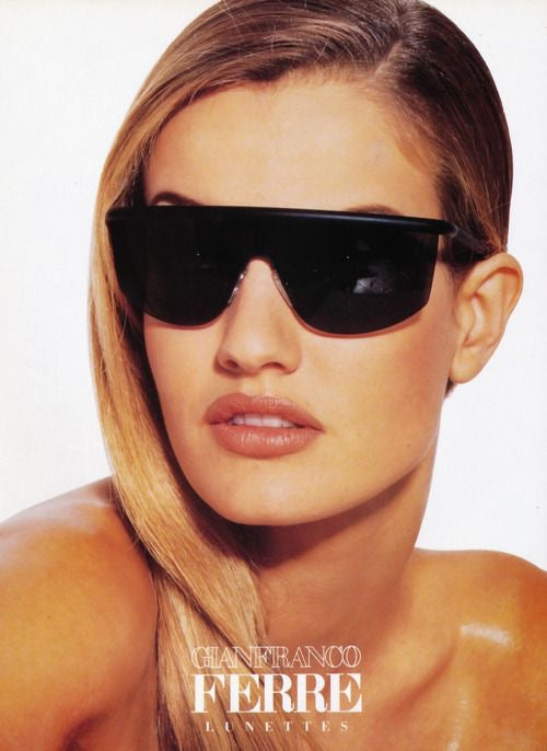 Gianfranco Ferrè GFF120 matte black 90s mask sunglasses, NOS