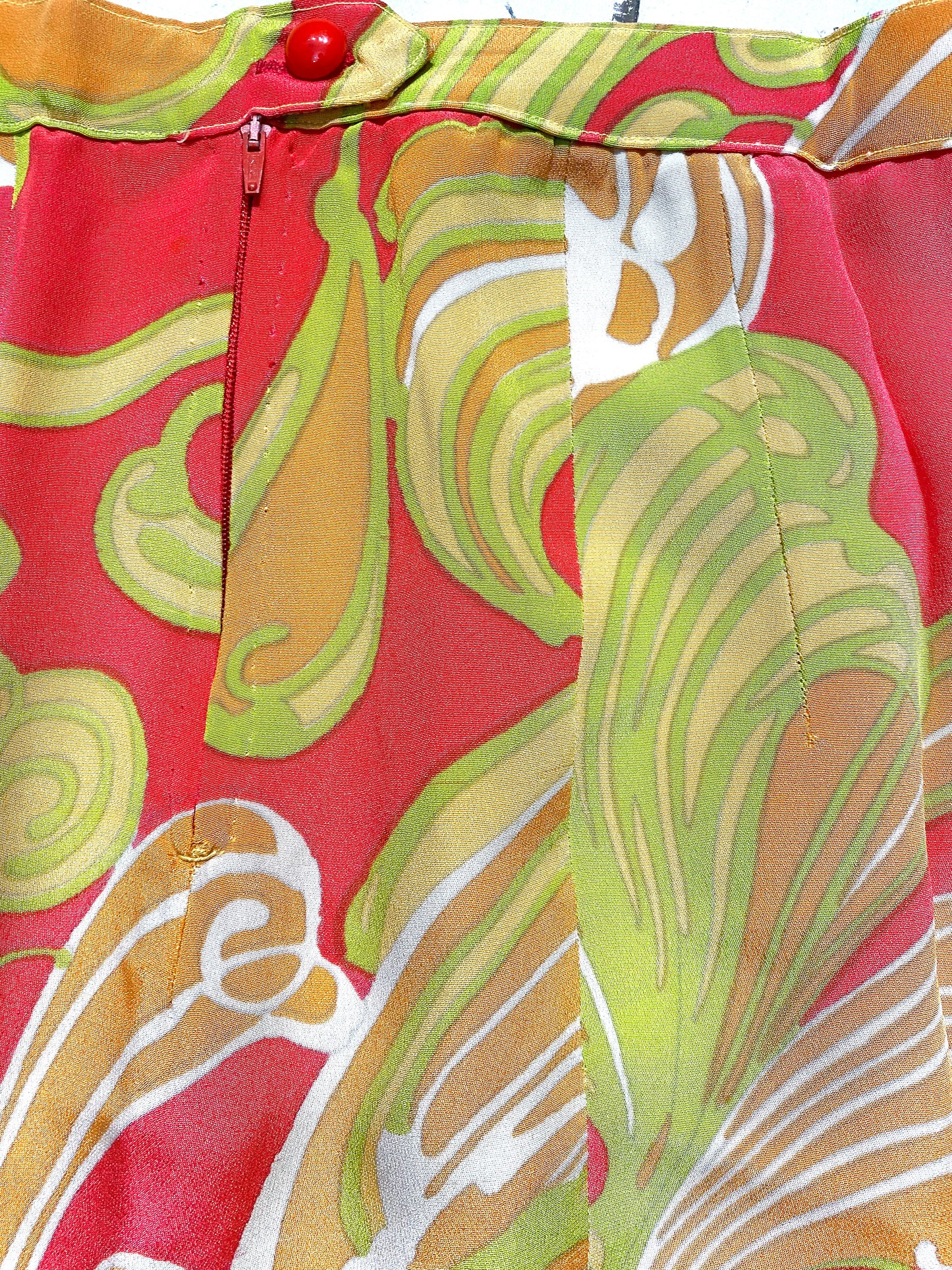 1960s colorful Abstract allover silk skirt, pure Pucci style