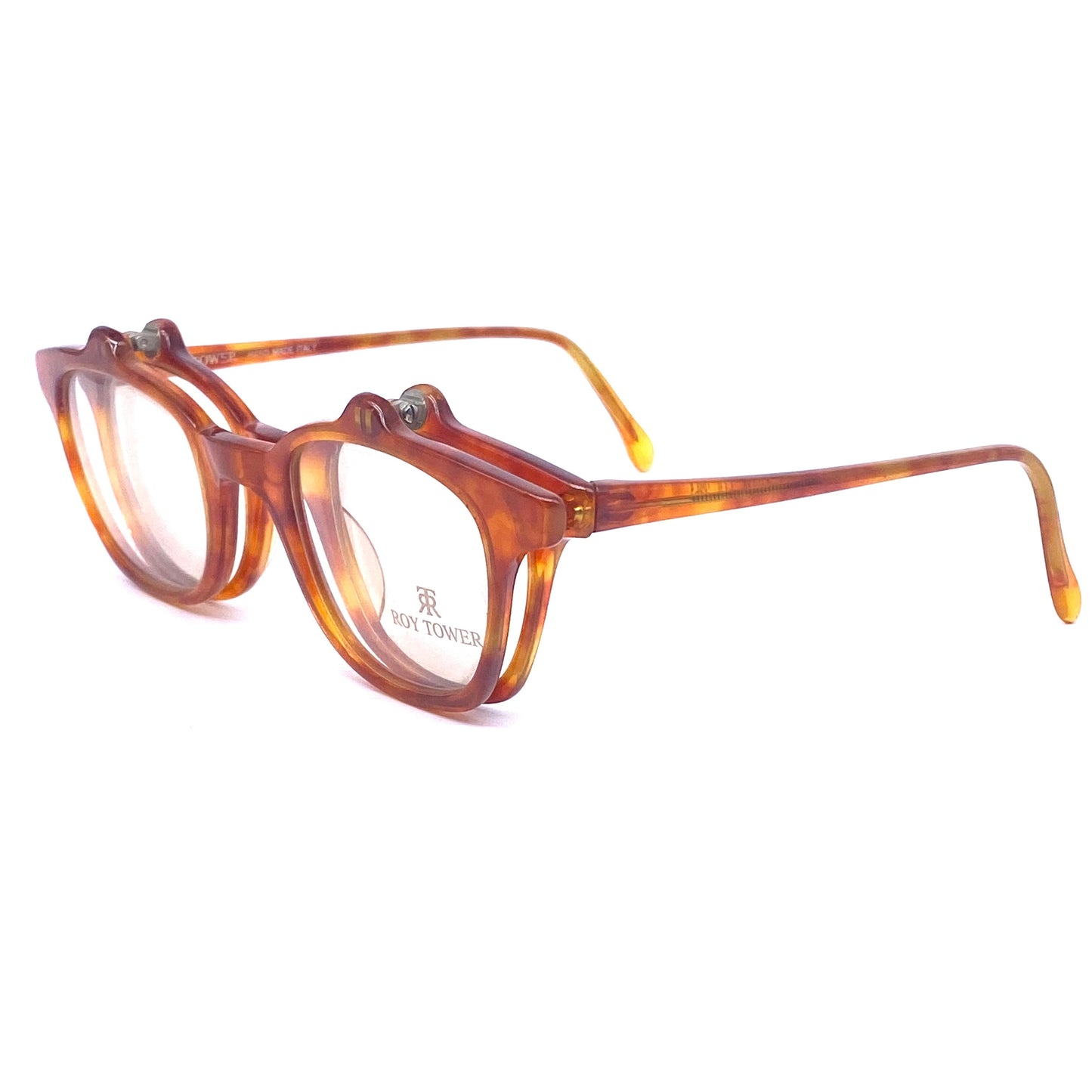 Roy Tower hip retro thick tortoise flip up sunglasses/eyeglasses frames made in Italy in the 80s.