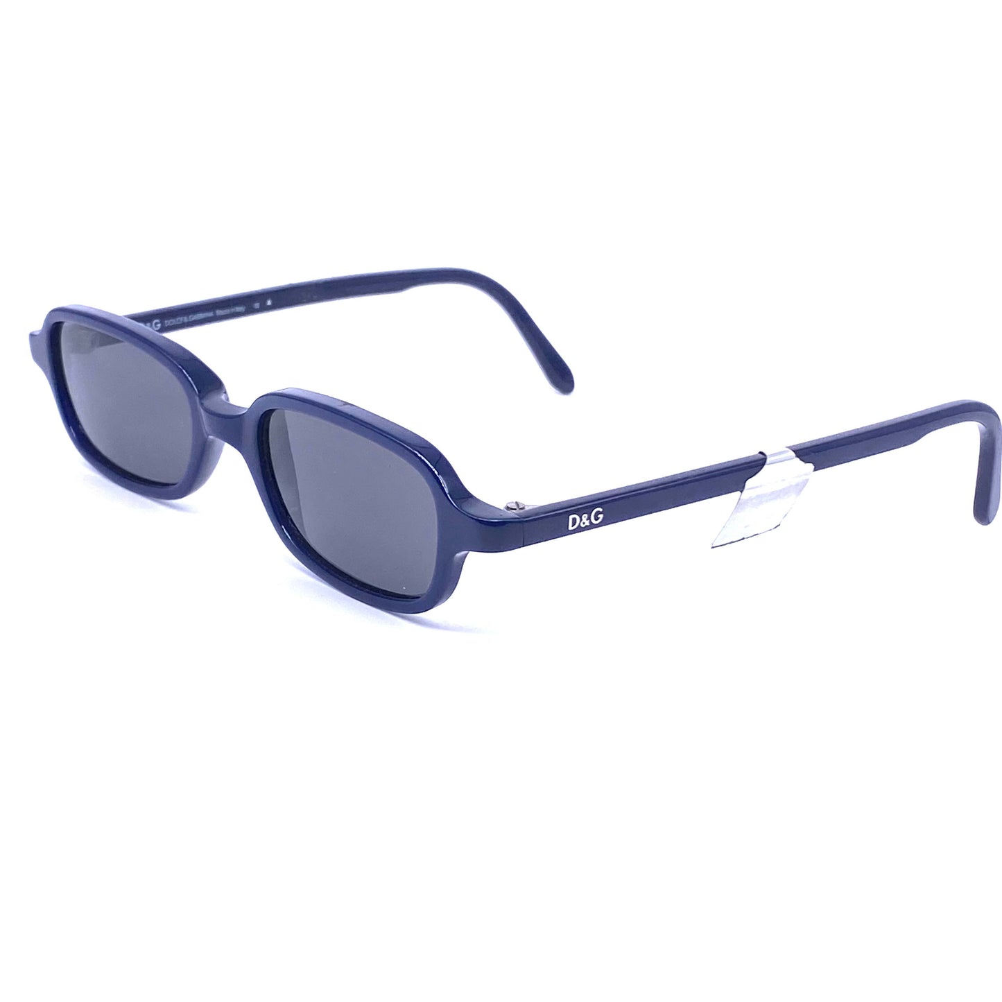 D&G Dolce Gabbana navy rectangle minimal sunglasses made in Italy, 90s NOS mint