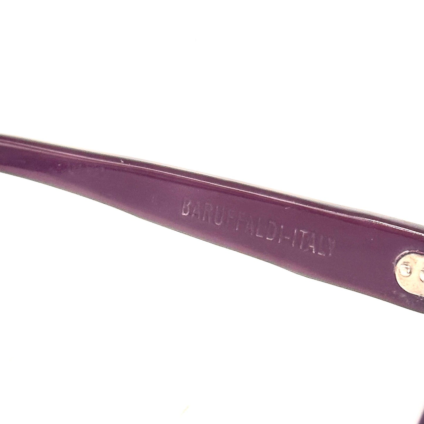 Baruffaldi eurostyle 2101 vintage burgundy cateye eyeglasses from 70s with golden leaves details