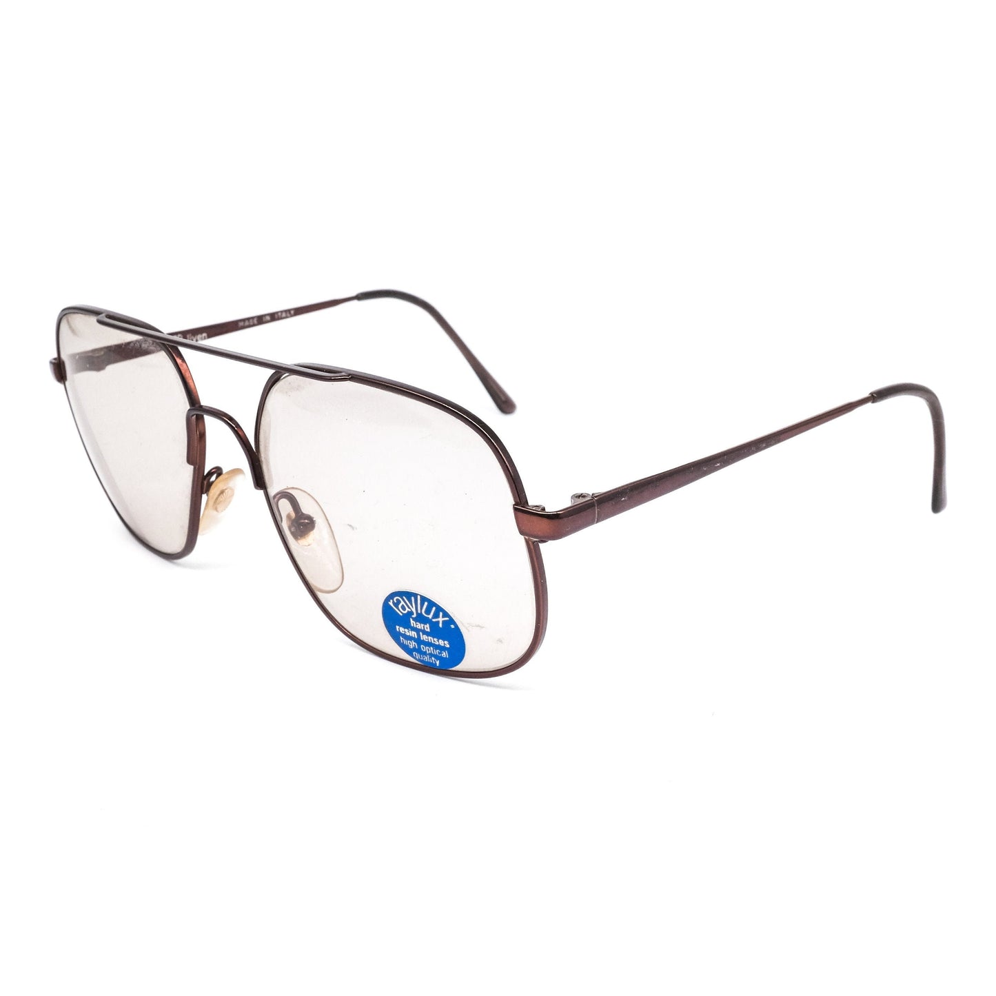 Liven vintage oversized aviator eyeglasses frames with resin lenses. Made in Italy 80s NOS