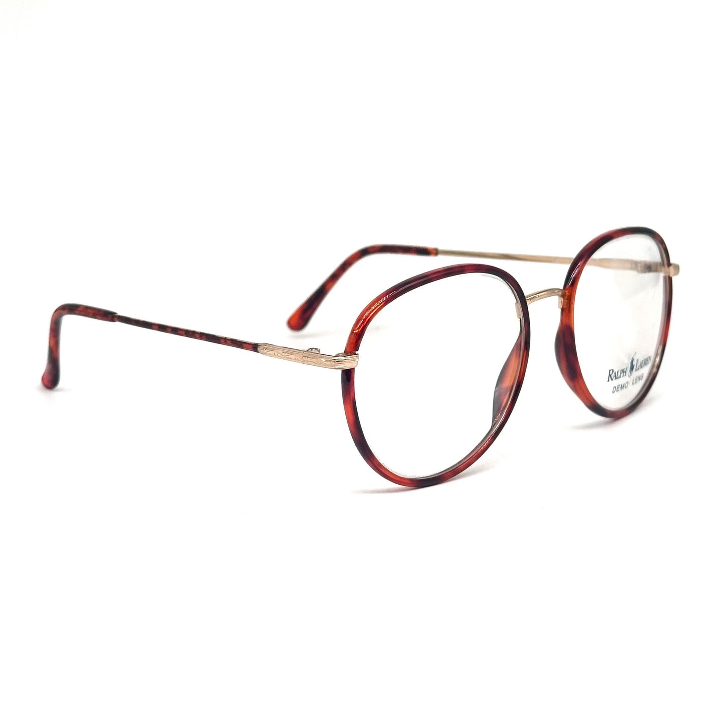 Ralph Lauren 524 classy pantos glasses frames in tortoise and gold, 80s NOS made in Italy