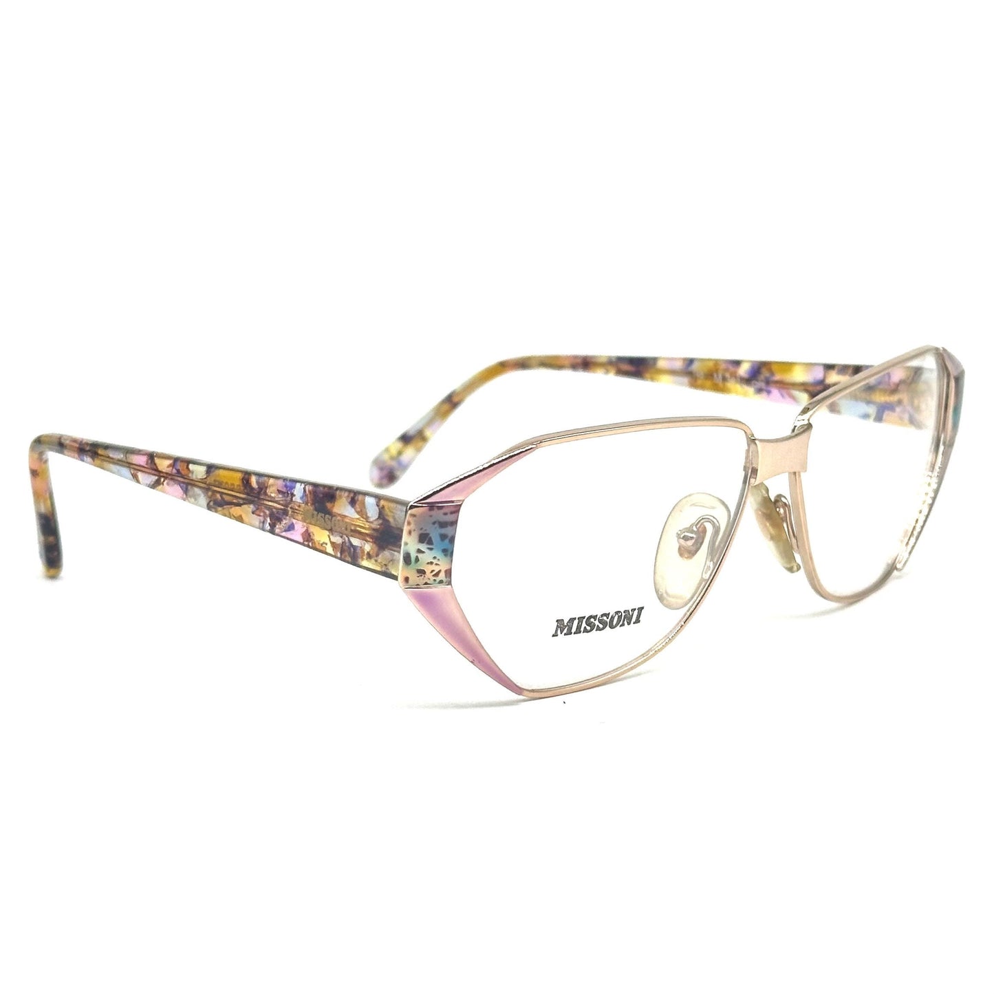 Missoni M341 colorful ladies square / cateye frames hand made in Italy by Safilo, 1980s NOS