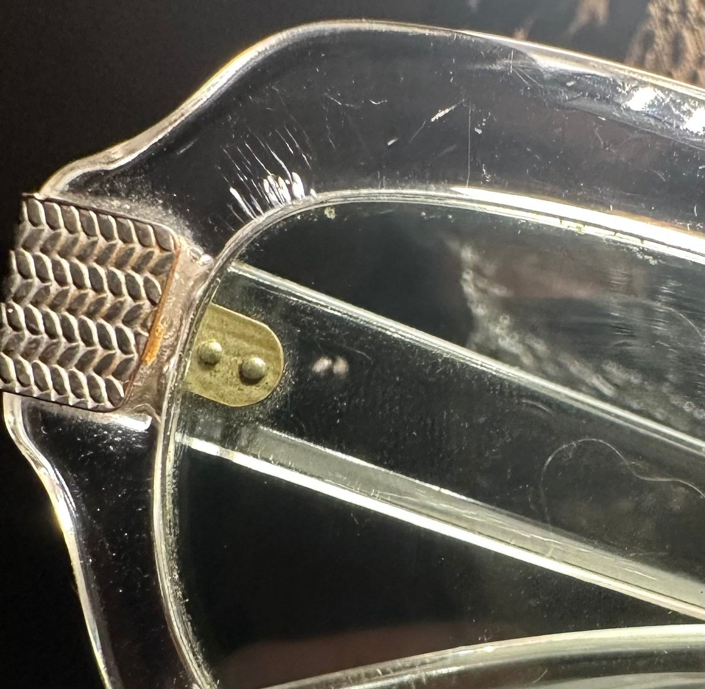 Sirtori 60s Dolce Vita lucite sunglasses w- industrial silver metal detail, beautiful & in great condition