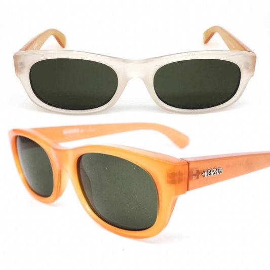 Versus Versace E19 minimal rectangular sunglasses made in Italy coming in 2 colorways, 1990s NOS