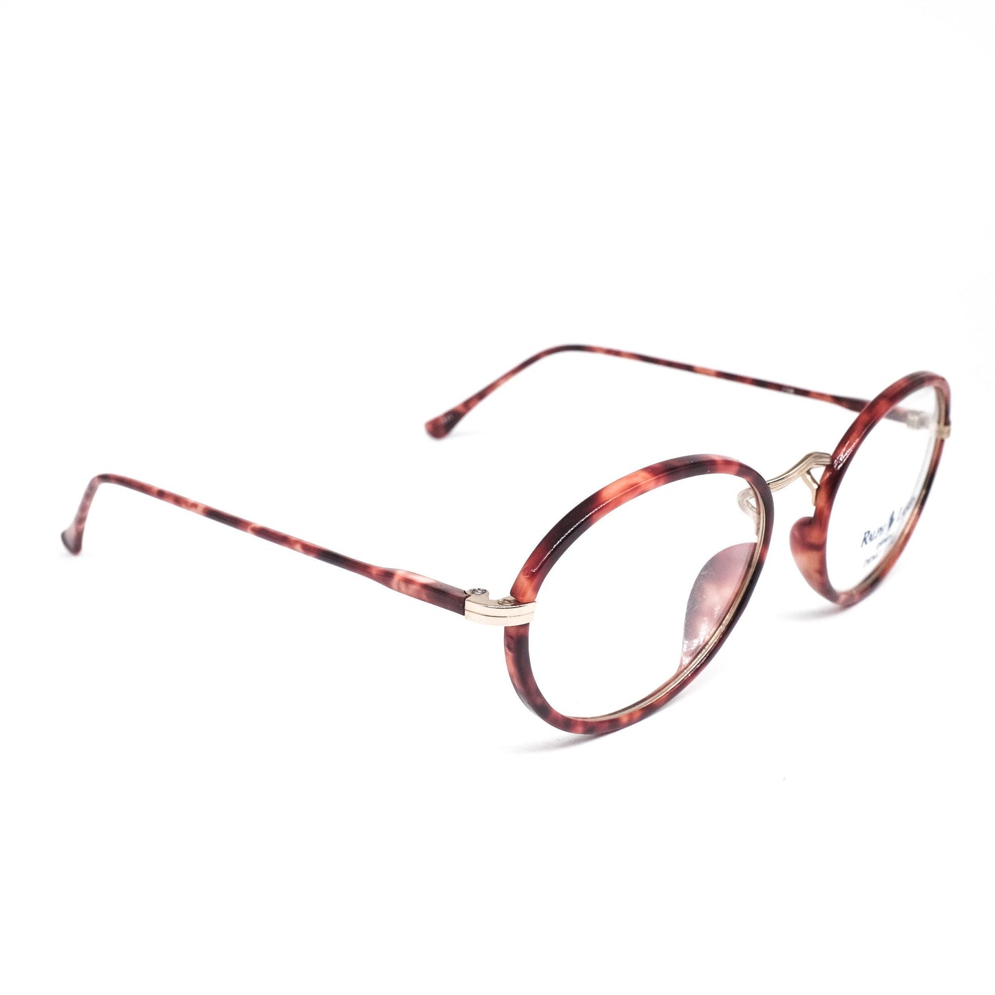Ralph Lauren 130 517 retro geeky oval slim red tortoise cello eyeglasses frames, 90s NOS