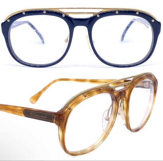 Dérapage luxury aviator glasses hand made in Italy, 2 colorways, NOS 80s