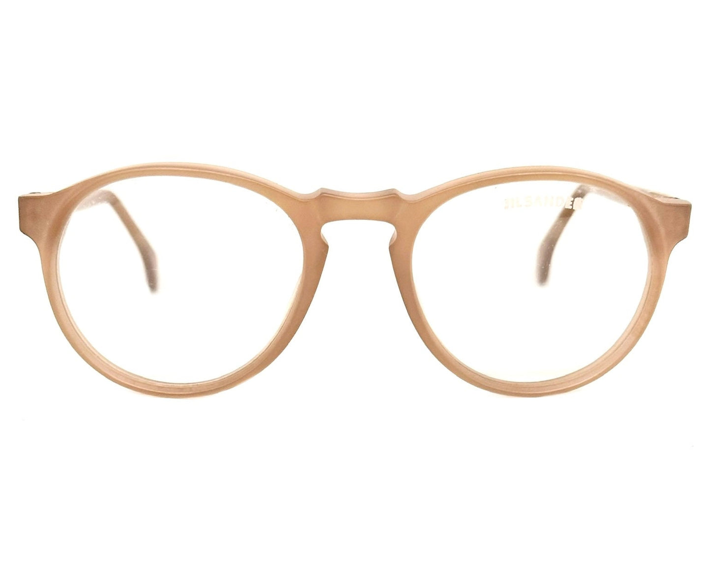 Jil Sander 656 round keyhole Matt peach eyeglasses frames, 1980s NOS mint
