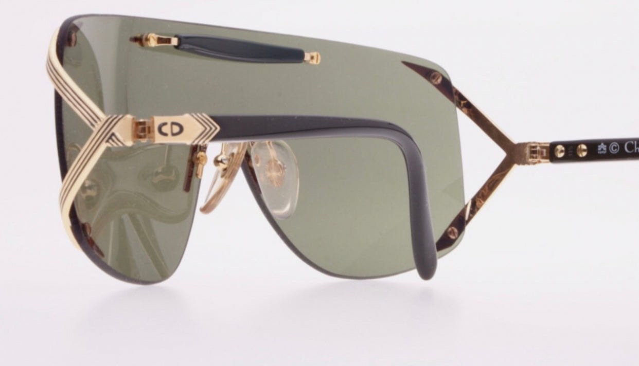 Christian Dior mask 2434 unisex shield party swagger sunglasses made in Austria, 1980s NOS mint