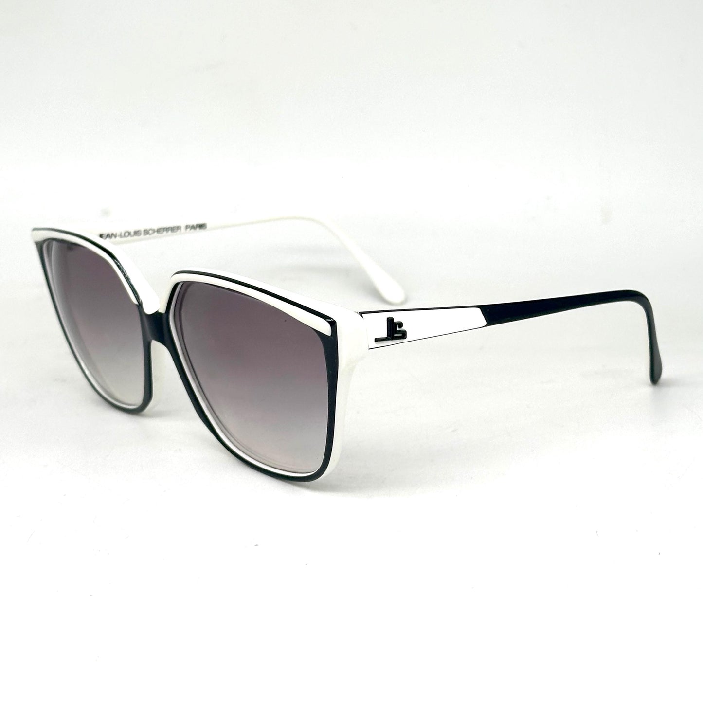 Jean-Louis Scherrer Paris frame 875 black and white futuristic design oversize sunglasses. 90s NOS France