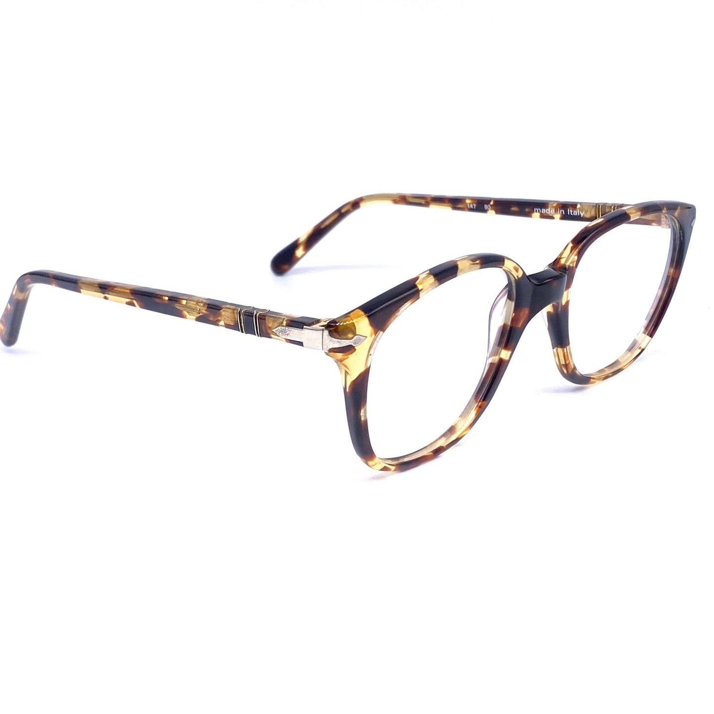 Persol Ratti 301 classy Demi amber eyeglasses frames, geek style, NOS 80s Italy
