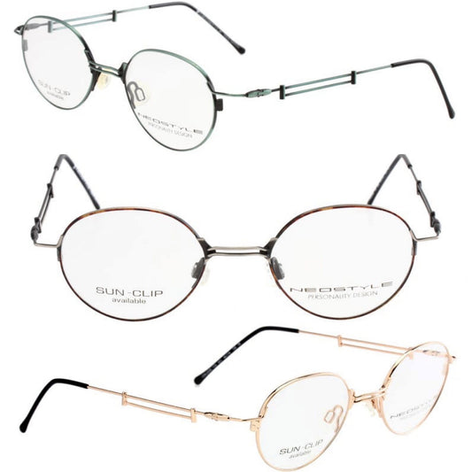 Neostyle College round ultra light titanium eyeglasses frames in 3 colorways,  NOS 90s Germany
