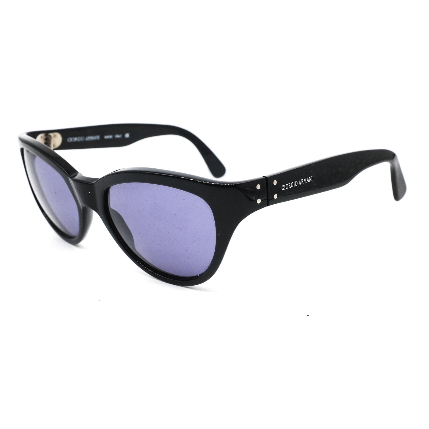 Giorgio Armani black cateye sunglasses w gold pins, Emporio 1980s NOS Italy