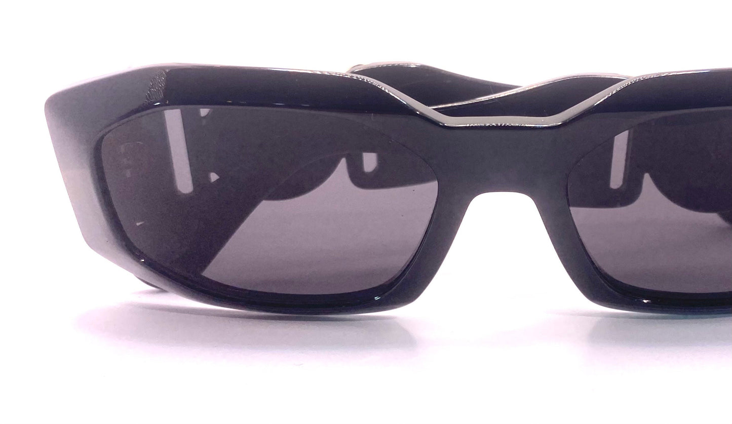 Gianni Versace 414-A the original Biggie sunglasses, black w/ golden medusa details, NOS 90s