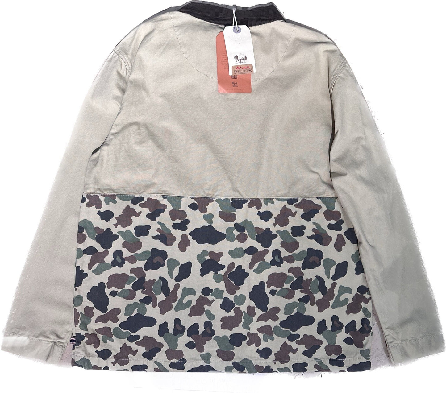 Bellfield military style beige + camo cotton hunter jacket, BNWT