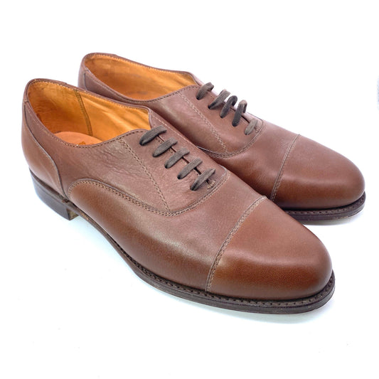 Grenson Royal Windsor tan leather ladies formal lace up shoes, NOS 80s UK