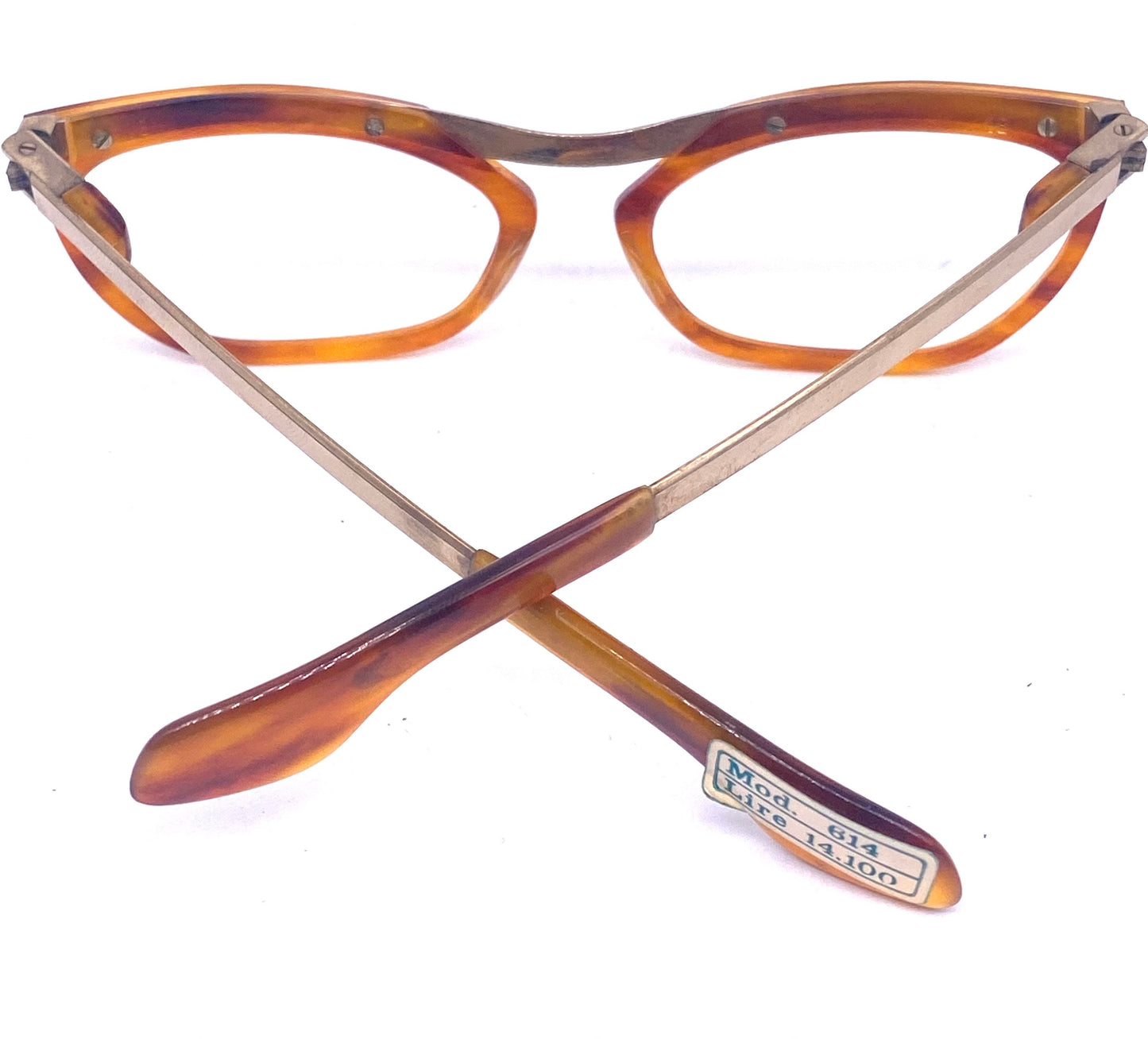 Classy black pin up/ diva cateye eyeglasses frames adorned w/ rhinestones, 50s NOS