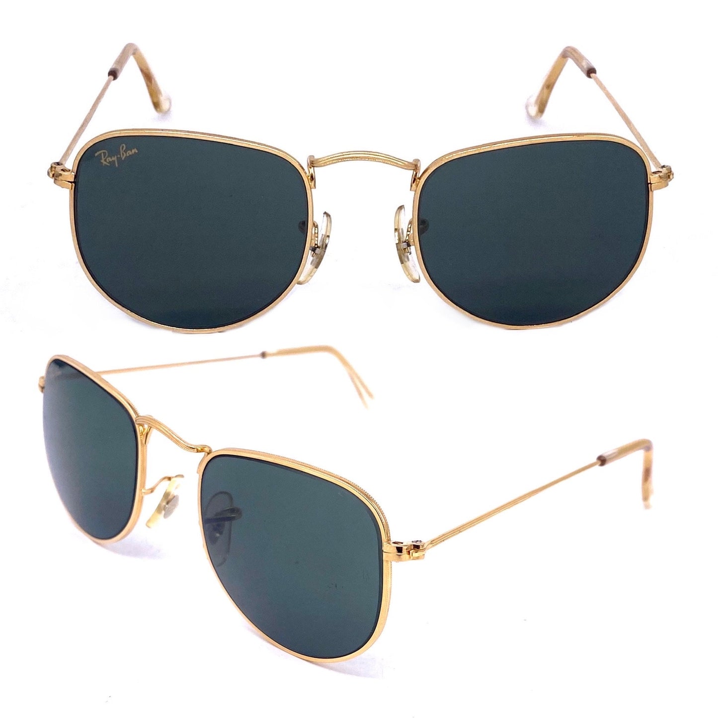 Rayban W1862 Bausch Lomb classic pantos golden metal sunglasses made in UsA, NOS 80s