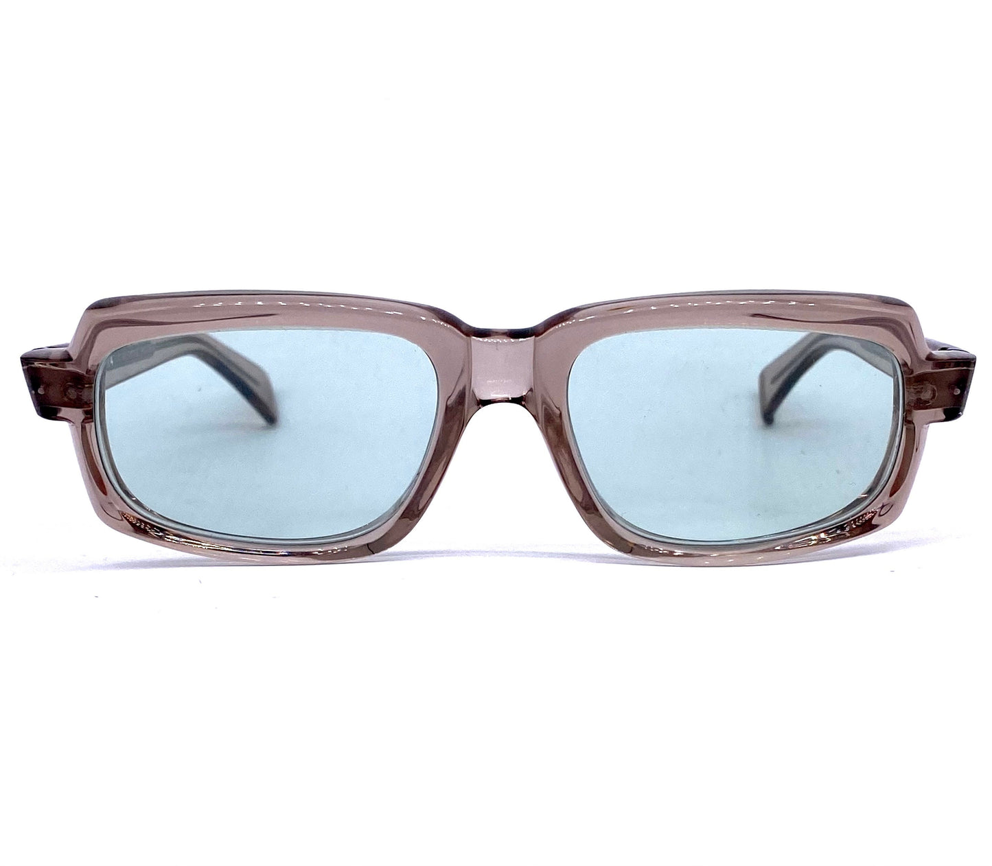 Serge Kirchhofer mod.14 luxury thick squared grey translucent sunglasses 1970s NOS