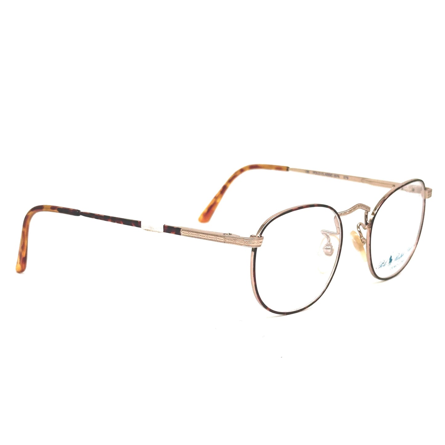 Ralph Lauren polo classic 33/N deco style Golden metal frames w tortoise details, NOS 80s