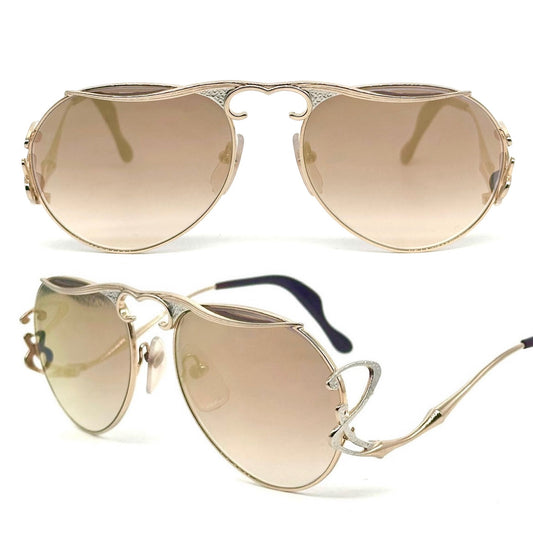 Colani Design 1053 aviator sunglasses, incredible mesh up of avant garde/ baroque design, late 70s W Germany NOS
