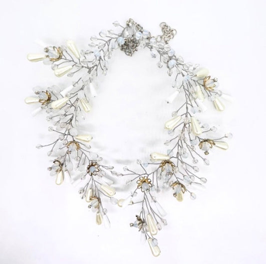 Hand made Swarovski and pearls necklace
