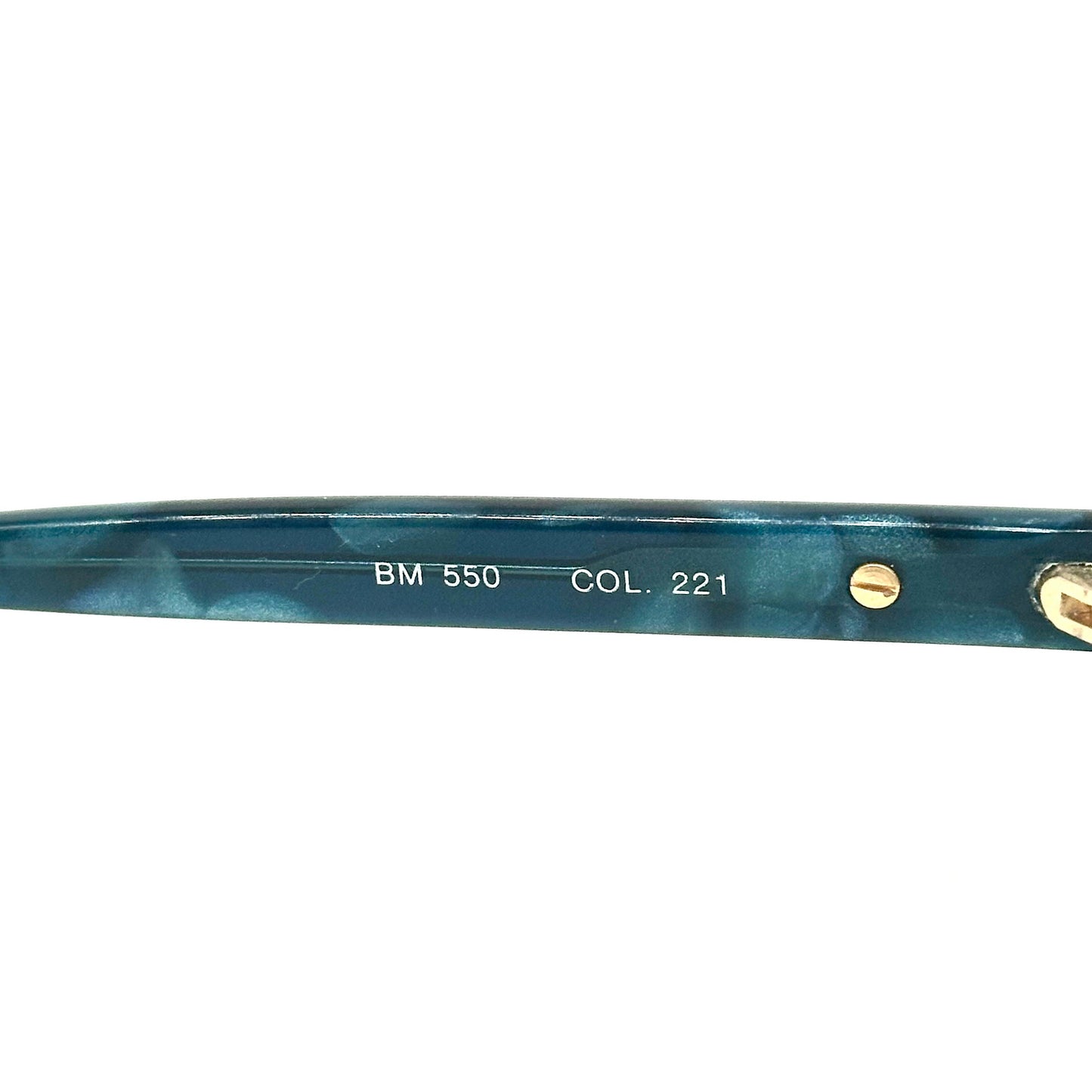 Bluemarine BM550 blue tortoise effect sunglasses w gold details/signature, NoS 90s Italy