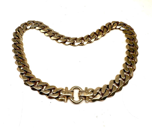 Cascio High fashion jewellery golden Cuban links chain w custom signature closure, very good condition