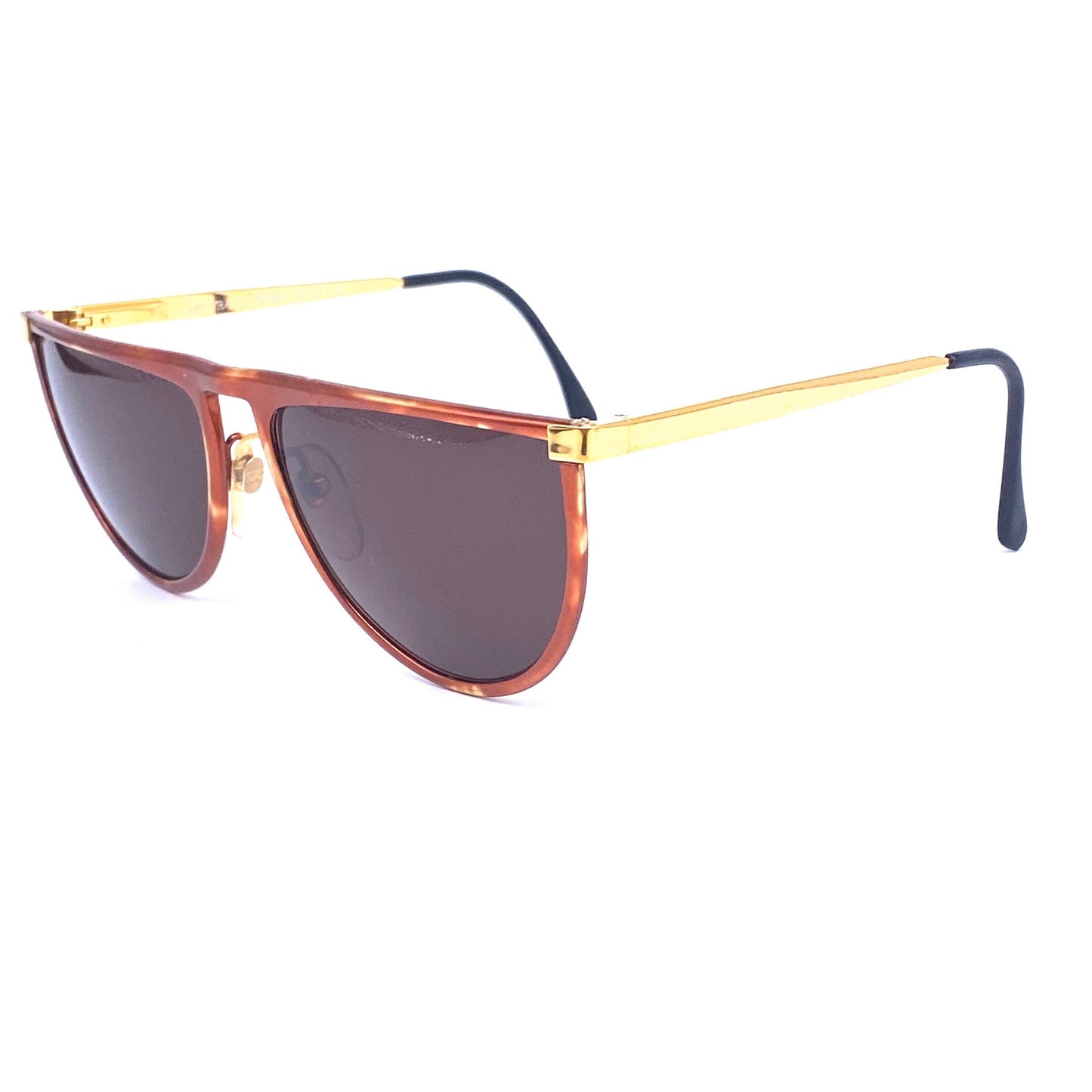 Gianfranco Ferrè GFF 44/S tortoise gold flat top metal  sunglasses, NOS 1990s Italy.