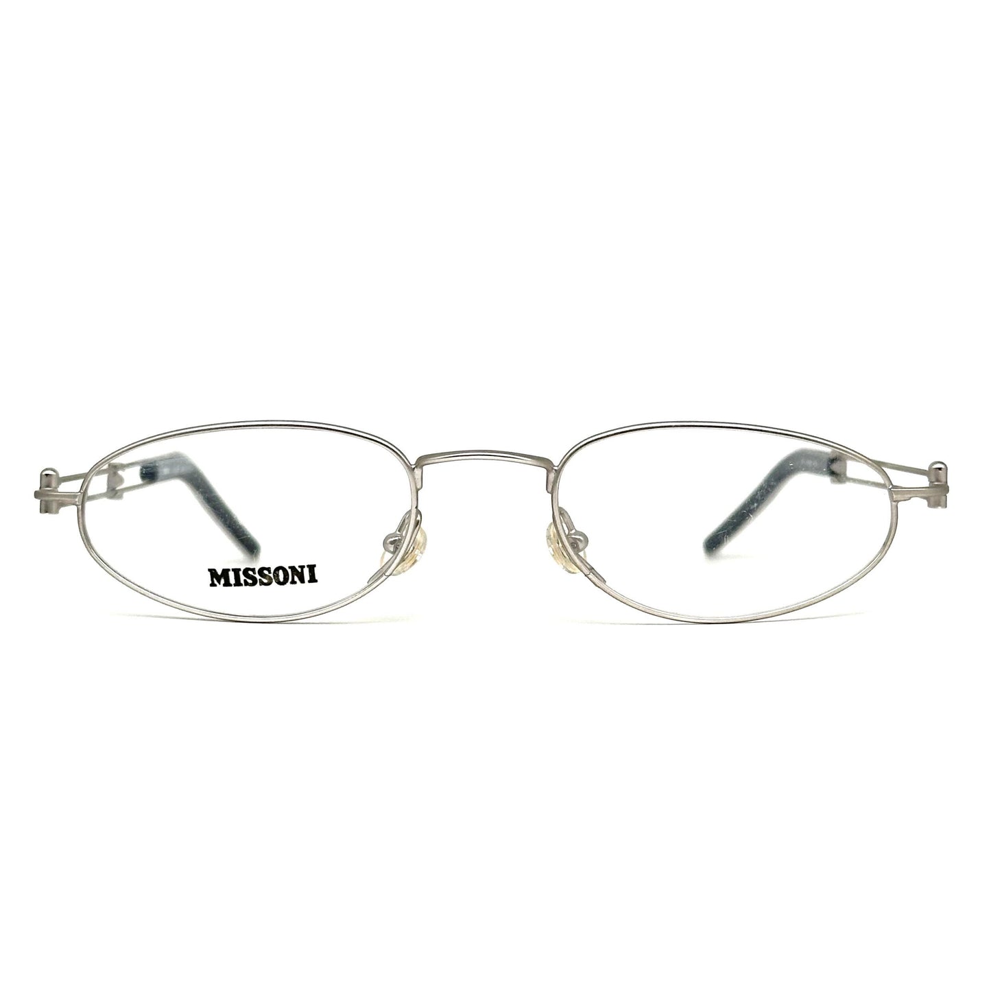 Missoni M445 silver eyeglasses sleek metal flat oval frames made in Italy 80sNOs