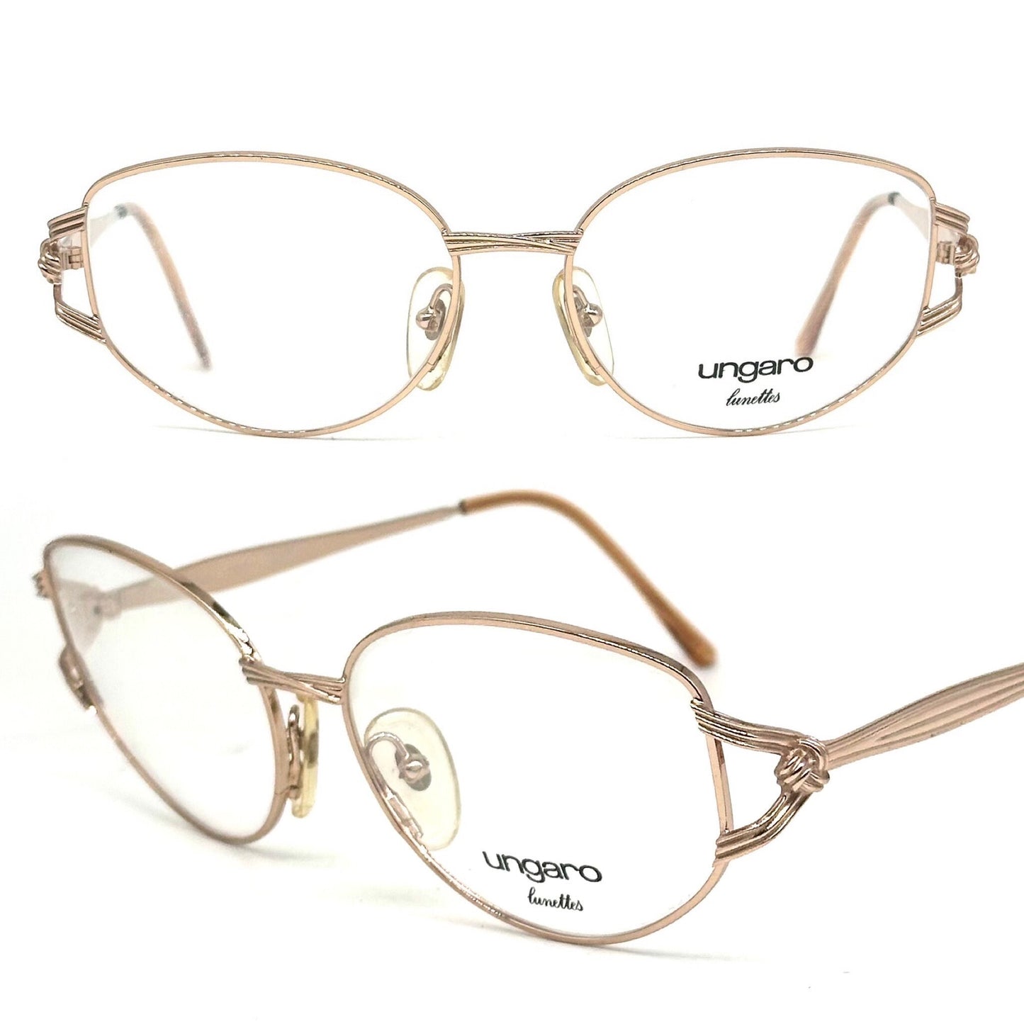 Persol by Ungaro U579 ladies golden metal frames w gorgeous cutoff details, NoS 80s Italy