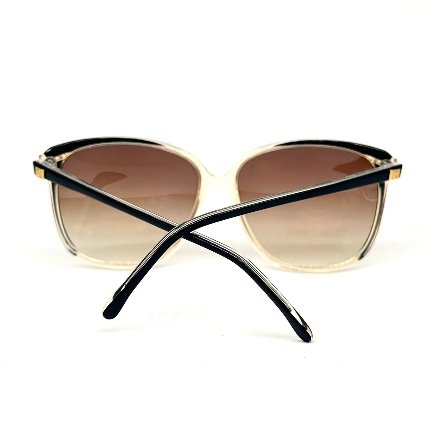 Pierre Cardin oversized square sunglasses in clear/tortoise acetate w rhinestone details, NOS 80s