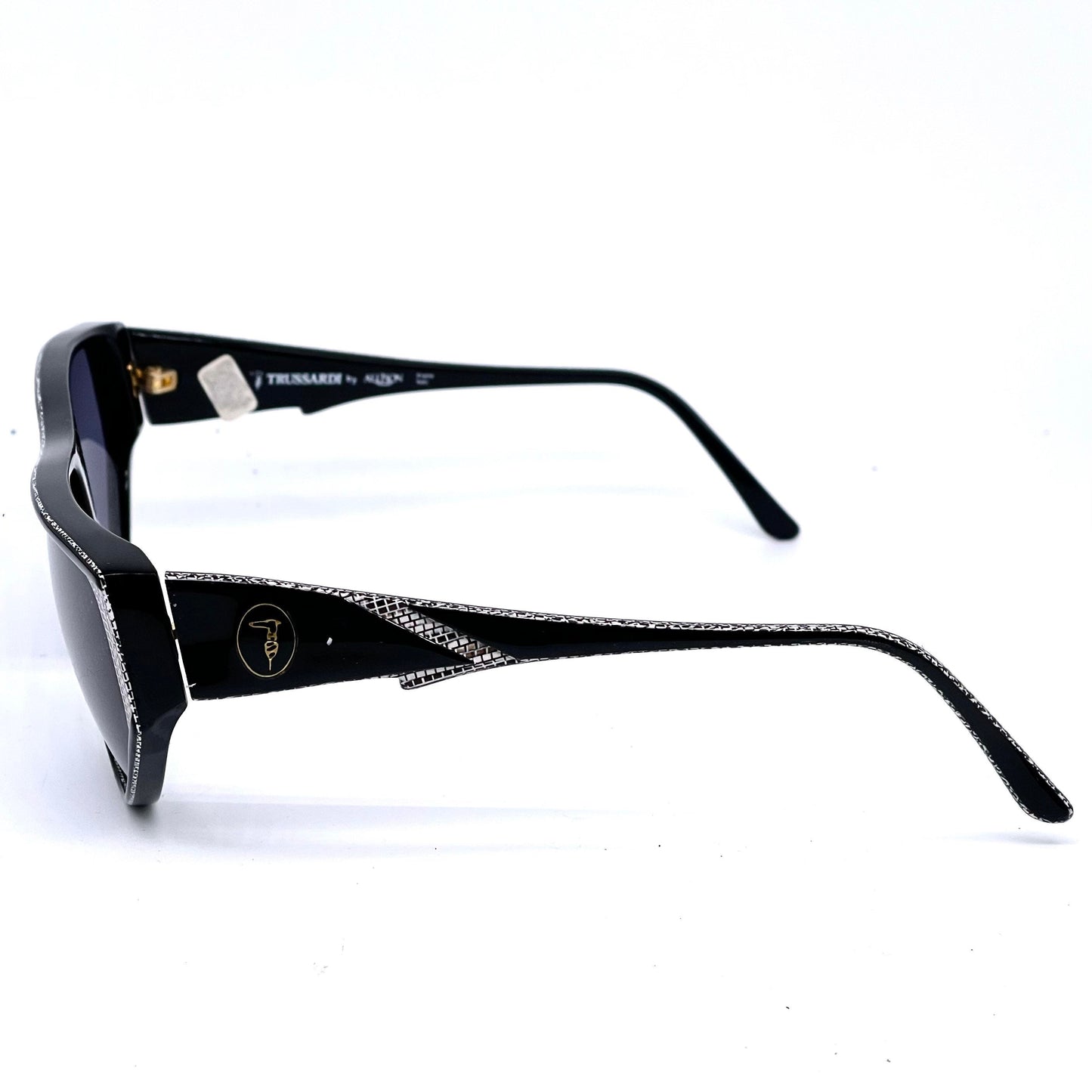 Trussardi T301 modernist wrap mask sunglasses made in Italy NOS 80s