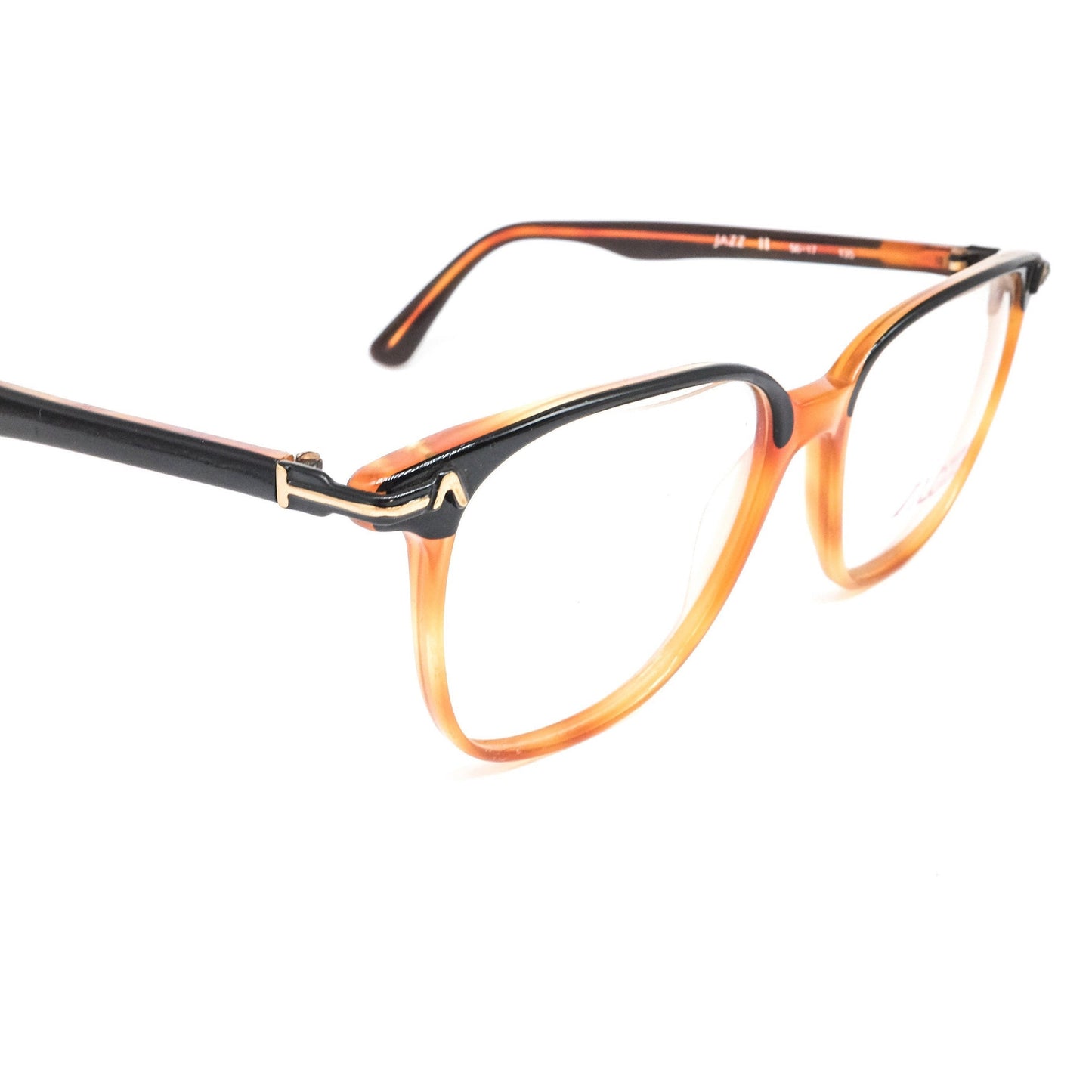 Lozza jazz brown/black  cellulose square eyeglasses frames, 1970’s  NOS Italy