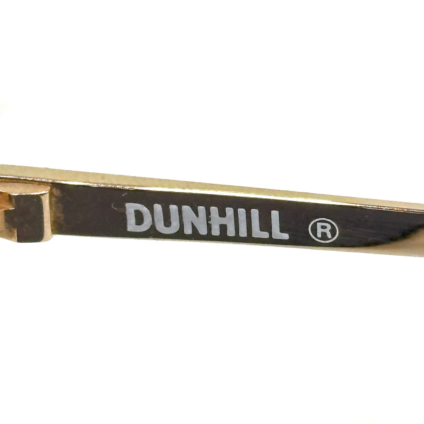 Dunhill 6087 elegant squarer golden metal sunglasses w tortoise enameled details, NOS 80s