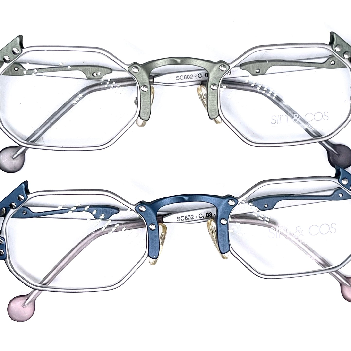 Sin&Cos SC802 esagonal shaped eyeglasses frames NOS 90s Italy