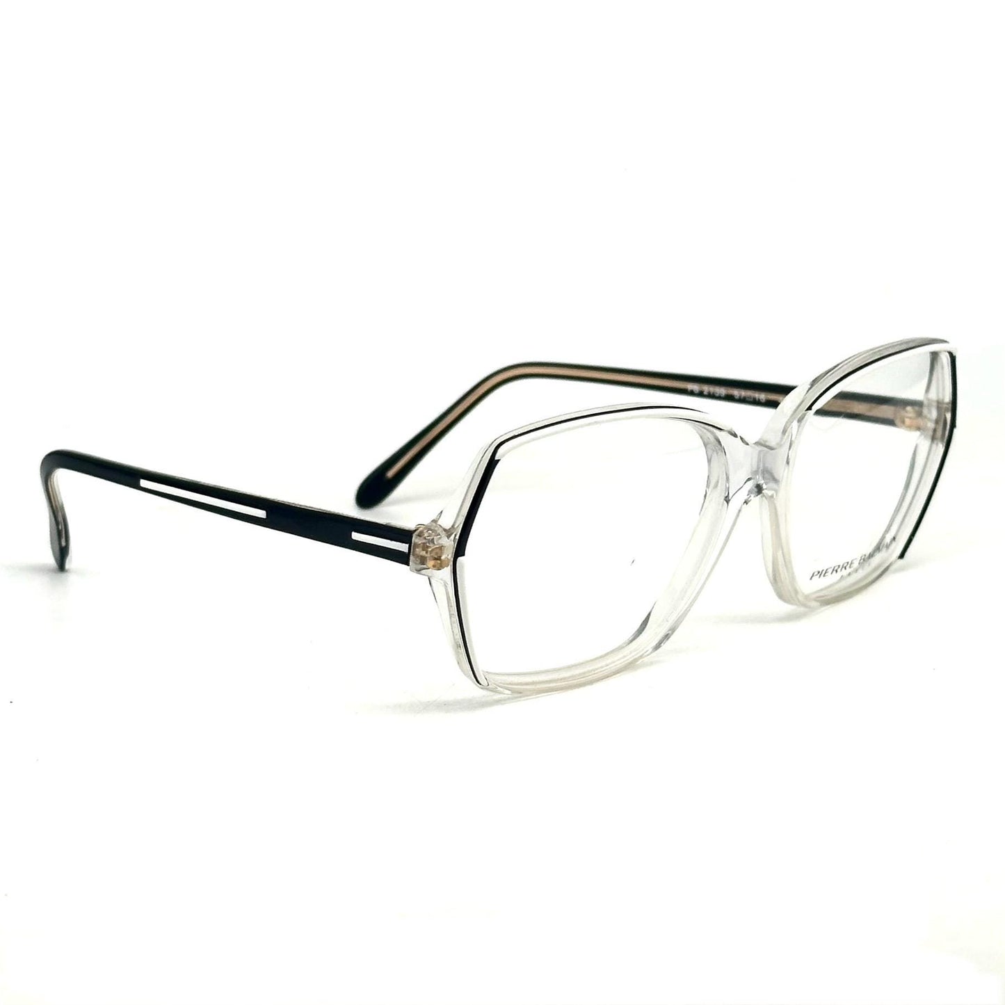 Pierre Balmain 2139 white and black clear frames eyeglasses, NOS 80s Made in France